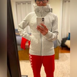 Lululemon light grey zip up hoodie